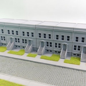 6-Pack N Scale Model Railroad House, Townhouse, Rowhouse, City Street 3d Printed N Gauge, Diorama, Railway 1:160, Scenery