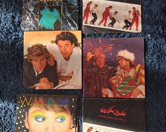 Wham! - Classic 80's 7 inch vinyl singles - George Michael and Andrew Ridgeley - UK Pop