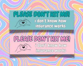 Please Don't Hit Me Car Magnet | Funny Weatherproof Bumper Magnet | Gen Z Retro Magnet | Unserious Bumper | Y2k Car Accessories | 10x3