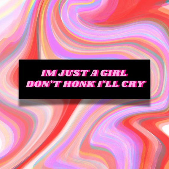 Im Just a Girl Car Magnet | Funny Pink Weatherproof Bumper Magnet | Cute Car Magnet | Unserious Vinyl Magnet | Retro Car Accessories | 10x3