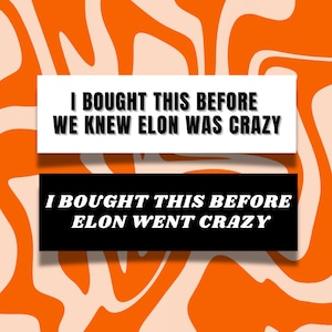 Elon Went Crazy Car Magnet | Funny Weatherproof Bumper | Unserious Vinyl Car Magnet | Elon Crazy Weatherproof Bumper Magnet | 10x3