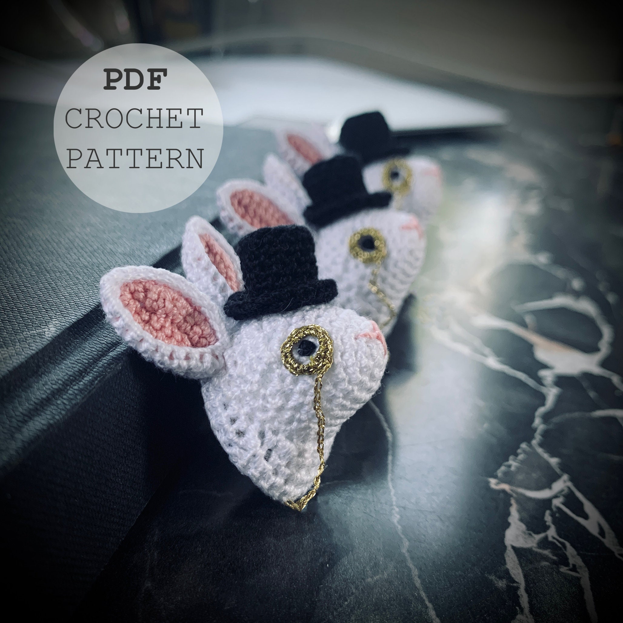 34 Crochet Rabbit Patterns with Baskets, Keychains, and Rattles 3 Crochet Pattern rabbit head