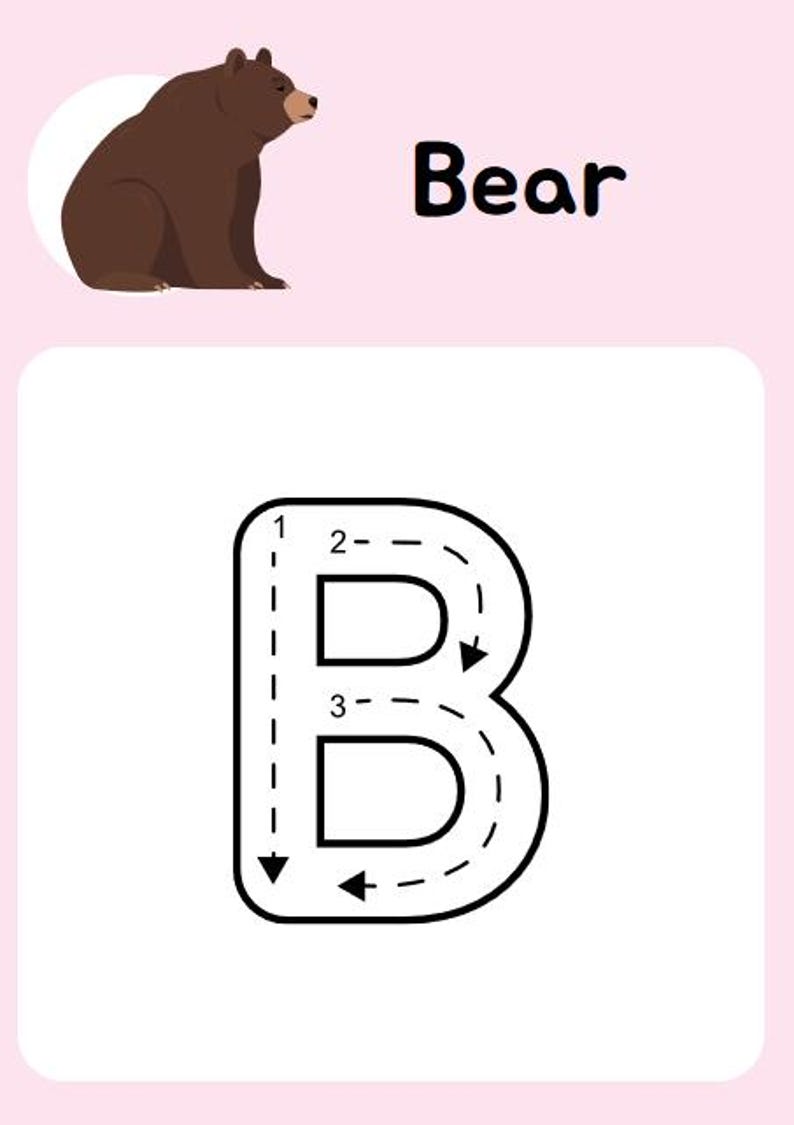 Cute Animals Alphabet Uppercase Tracing Letter of the Week Worksheets ...