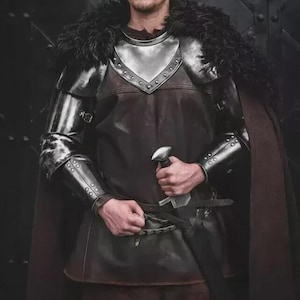 Armadura medieval completa de Robb Stark de GOT, réplica de armadura de cosplay ennegrecida, traje de armadura de medio cuerpo, disfraz de Halloween, regalo de Navidad.