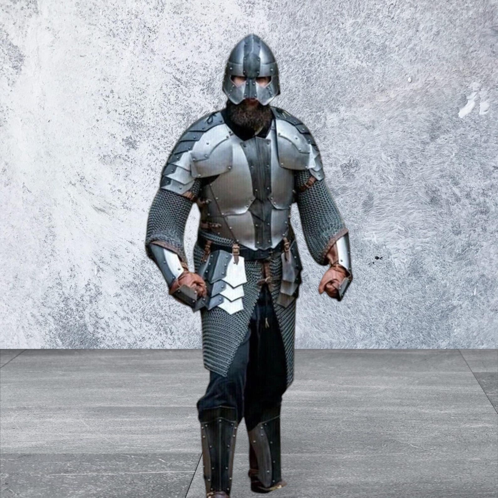 Medieval Knight Warrior Suit Of Armor Wearable Halloween Cosplay medieval-knight-warrior-suit-of-armor-wearable-halloween-cosplay