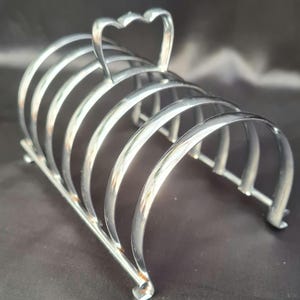 Vintage stainless Steel toast rack, 6 slice, mid century.