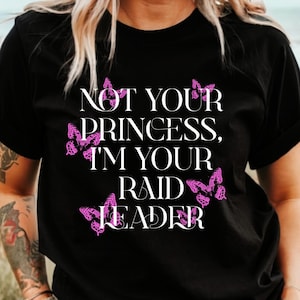 World of Warcraft Gamer Girl Heavy Cotton Tee, I&#39;m Your Raid Leader Tshirt, Video Game T-shirt, Gaming Apparel, Geeky Clothing, Gamer Gift