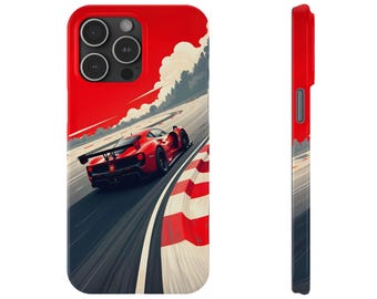 Funda Ferrari GT Speedway para iPhone 17, 16, 15, 14, 13, 12 Pro Max Plus Mini Air Protection, regalo para papá, coches de carreras, pasión por los coches de carreras vintage, lujo