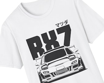 Camiseta Mazda RX7, regalo para papá, camiseta para amantes de los autos, carreras, JDM, autos japoneses, turbo, deriva