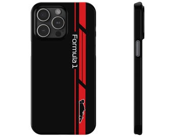 Funda de teléfono F1 negra para iPhone 17, 16, 15, 14, 13, 12 y 11 Pro Max Plus Mini Air, protección para carreras de Fórmula 1, regalo para teléfono delgado