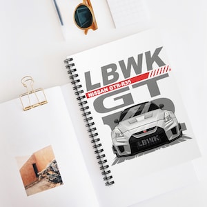 Carnet à spirales Nissan GTR - Cadeau papa Skyline Racing T-shirt JDM Passion LBWK Drift Turbo Note