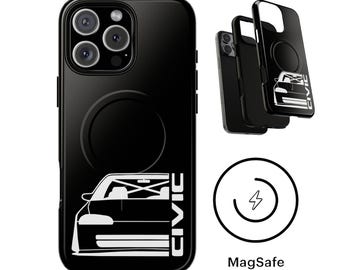 Funda MagSafe para Honda Civic Silhouette, iPhone 17, 16, 15 y 14 Pro Max Plus Air, resistente, magnética, JDM Drift, Rápido y Furioso, regalo para papá