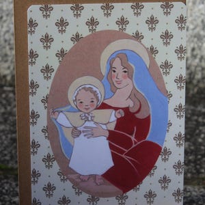 Carte de Noël Vierge à l'Enfant - Carte de Voeux - Cadeaux