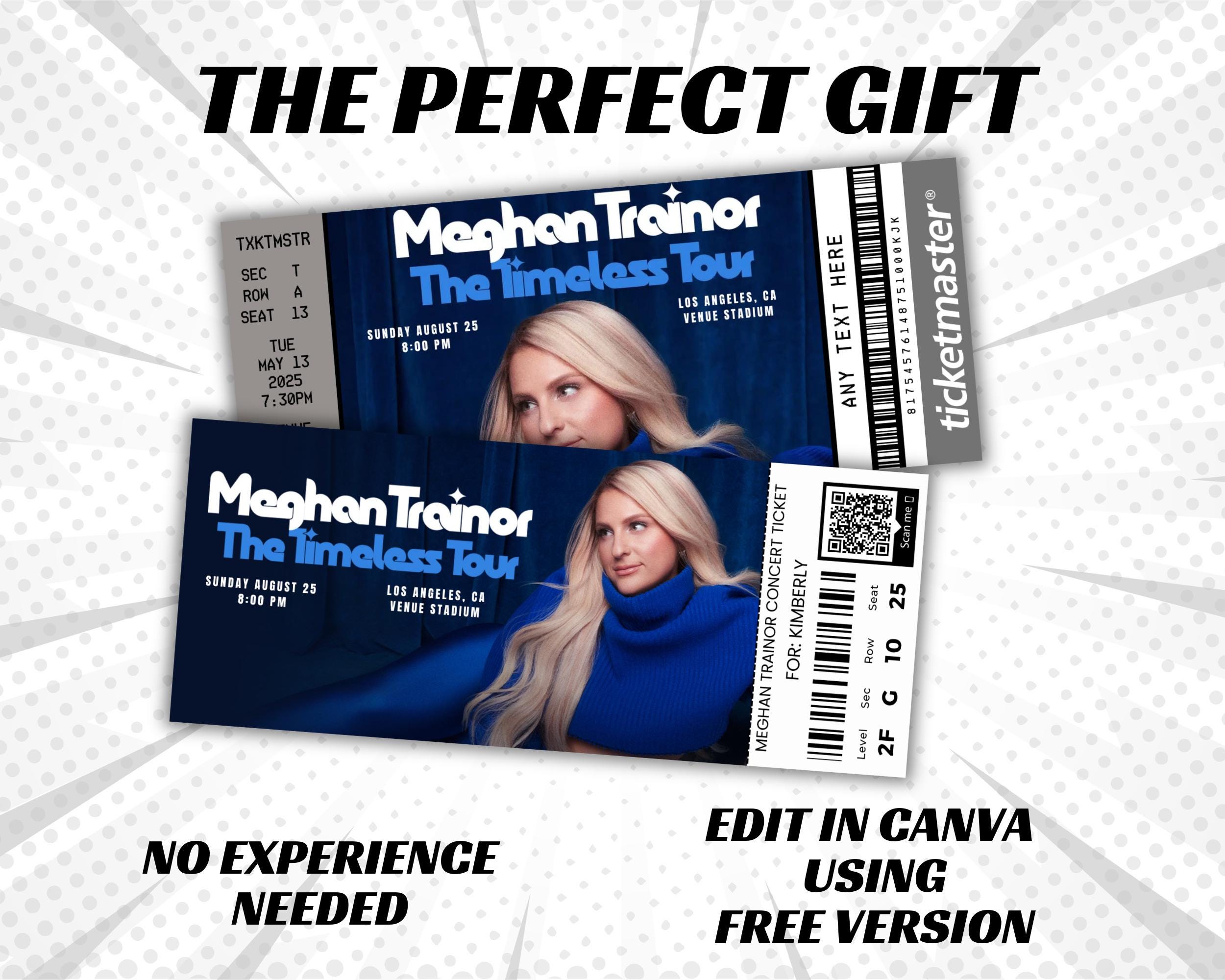 Meghan Trainor Editable Concert Ticket, Megan the Timeless 2024