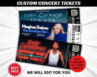 Custom Concert Ticket, Personalized Event Ticket, Concert Ticket, Musical Ticket, Souvenir Ticket, Surprise Concert Reveal, Theatre Ticket
