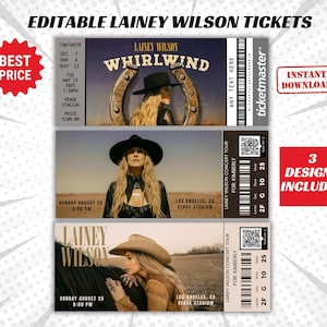Bearbeitbares Konzertticket, Wirbelwind Tour 2025, Erinnerungsstücke Überraschungsgeschenk, Lainey Bearbeitungskarte, digitaler Download