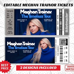 Meghan Trainor bearbeitbares Konzertticket, Megan The Timeless 2024, Erinnerungsstücke Überraschungsgeschenk, Meghan Trainor Bearbeitungskarte, digitaler Download