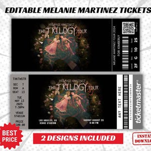 Melanie Martinez bearbeitbares Konzertticket, Die Trilogy Tour 2024, Memorabilia Überraschungsgeschenk, Martinez Bearbeitungskarte, digitaler Download