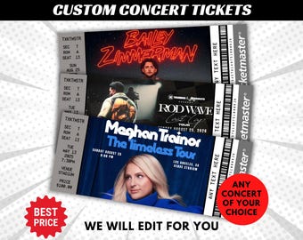 Custom Concert Ticket, Personalized Event Ticket, Concert Ticket, Musical Ticket, Souvenir Ticket, Surprise Concert Reveal, Theatre Ticket