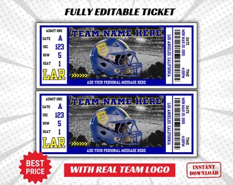 Bearbeitbar LOSAngels Colors Basketball Game Gift Reveal Ticket. Bearbeitbarer Sofortiger Download, Fußballticket, Fußballspielkarten