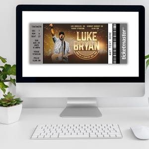 Editable Luke Bryan Concert Ticket, Mind of a Country Boy Tour Ticket