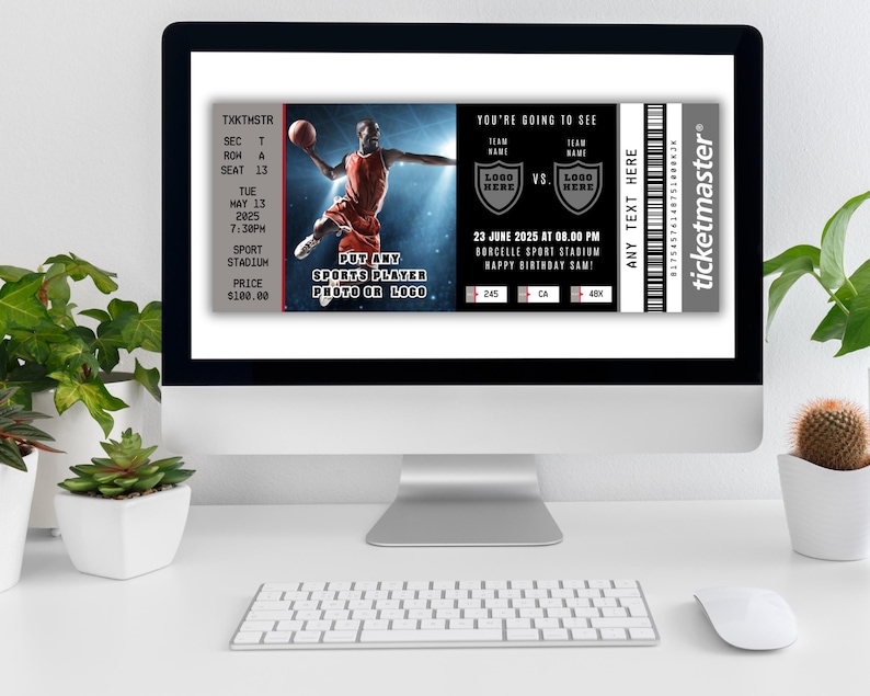Editable Surprise Basketball Game Ticket, Printable Sport Surprise ...