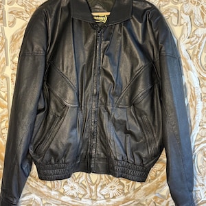 Veste en cuir vintage The Tannery Taille 107