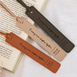Personalized Leather Bookmark,Anniversary Gift Idea,3 year anniversary gift,Third anniversary gift,Book Lover gift for Him,Gift for Her