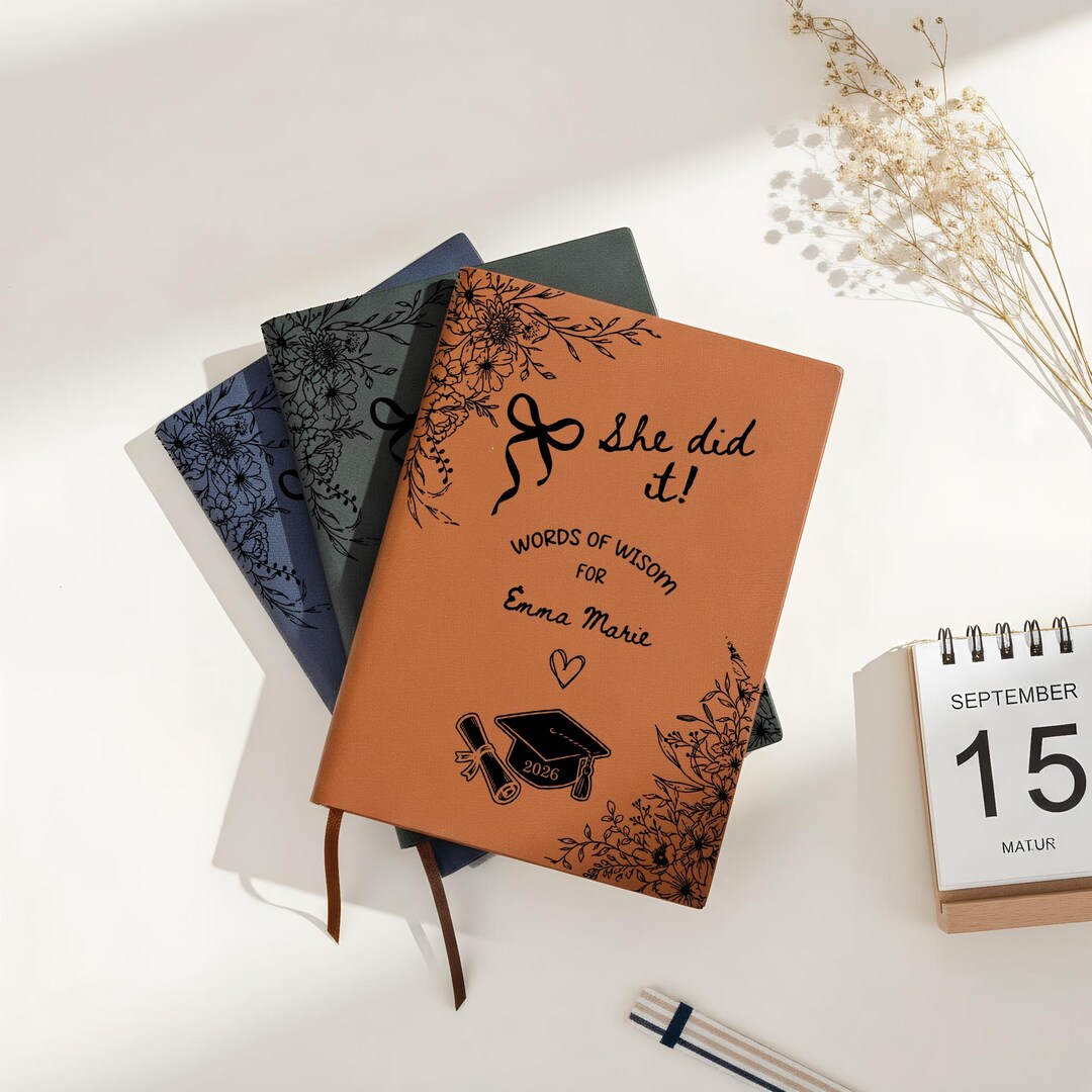 Custom Graduation Advice Journal, Personalized Graduation Party Guest ...