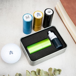 Aangepaste golfbalstempeldoos, gepersonaliseerde golfstempels, cadeau voor golfer, golfbalmarkering, golfaccessoires, cadeaus voor mannen, Vaderdagcadeau
