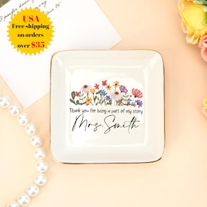 Custom Teacher Thank you for being a part of my story,Personalized Teacher Ring Dish Gift,Teacher Appreciation Gift, Thank You Gift