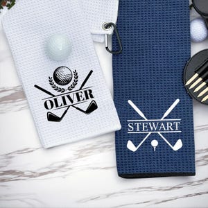 Toalha de golfe personalizada, Toalha de golfe com monograma, Toalha de golfe personalizada, Presente de golfe personalizado para pai, Presente de golfe, Toalha de taco de golfe, Presente para padrinhos de casamento