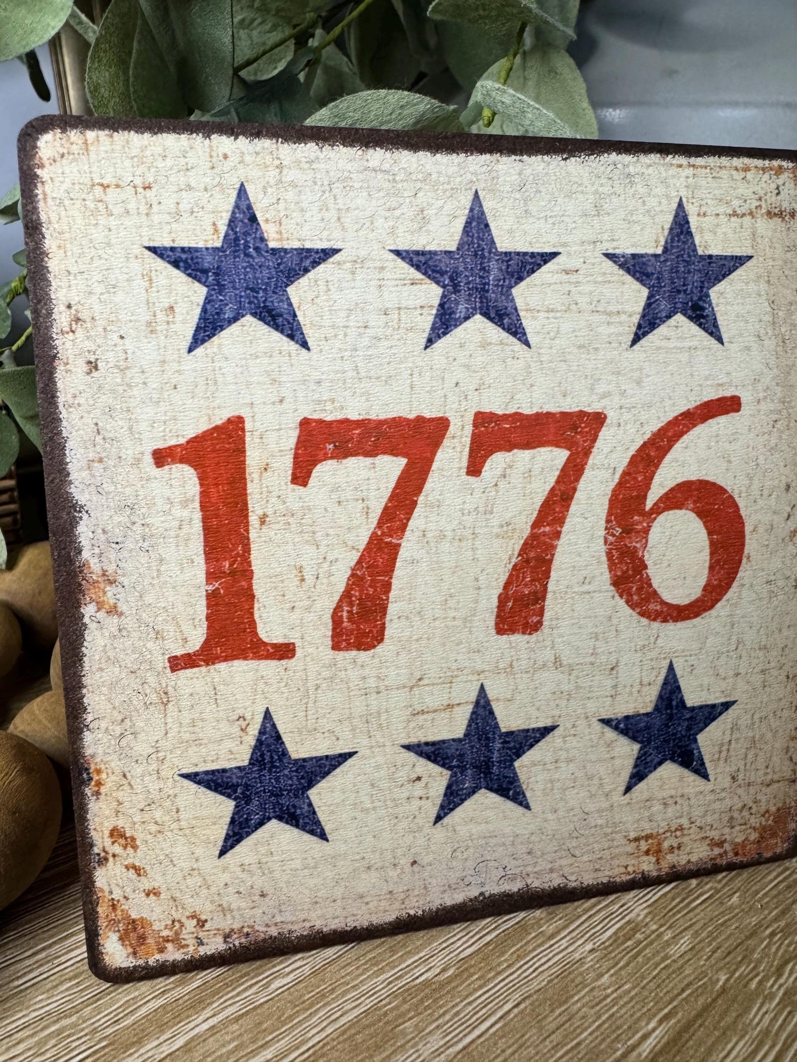 Rustic 1776 Americana Sign |farmhouse | Shelf Sitter - Etsy
