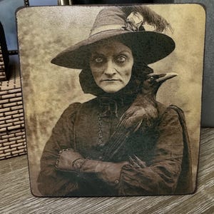 Vintage Inspired Witch Halloween Sign