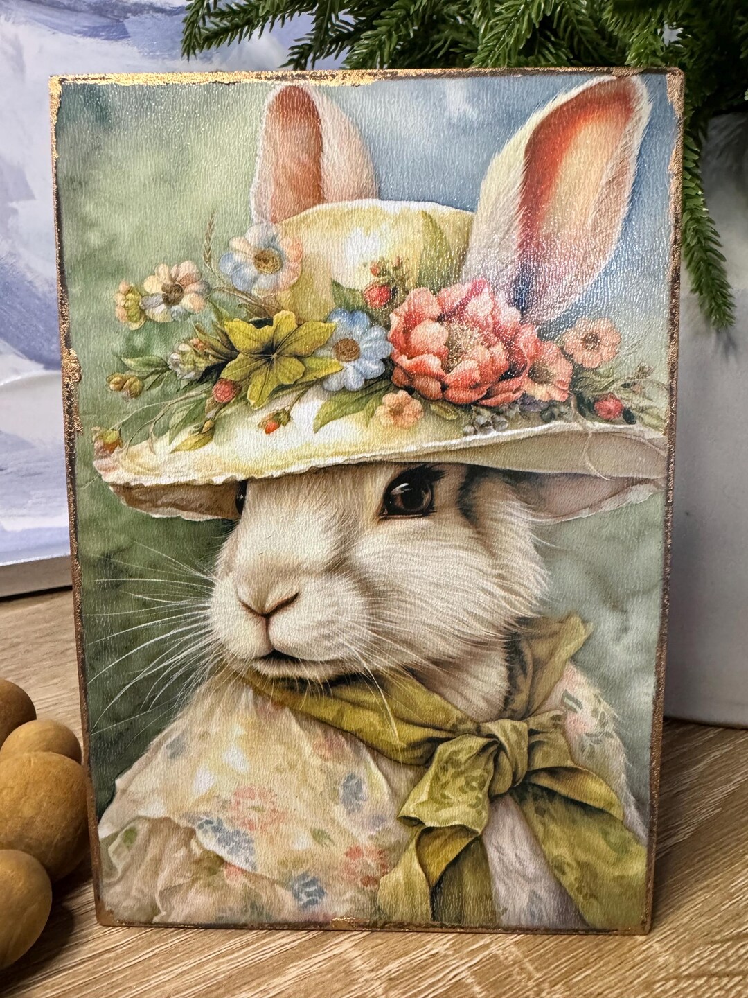 Vintage Inspired Easter Rabbit Sign - Etsy