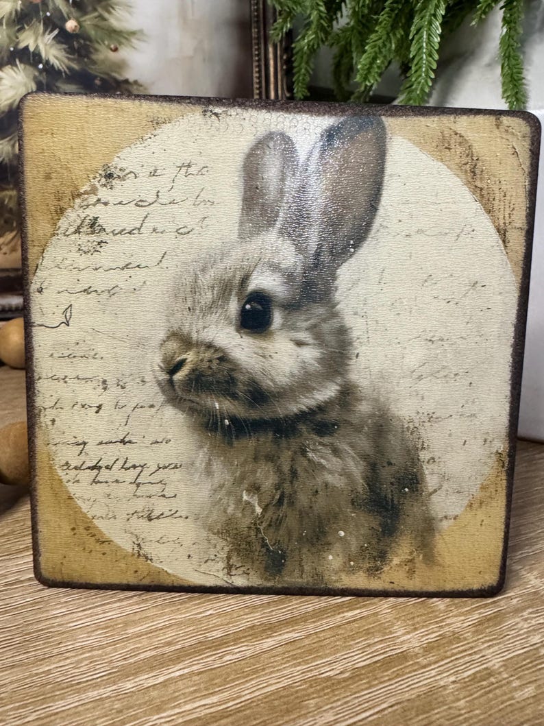 Rustic Farmhouse Easter Rabbit Sign - Etsy