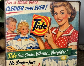 Vintage Inspired Tide Laundry Room  Sign | Rustic Farmhouse Tiered Tray Decor