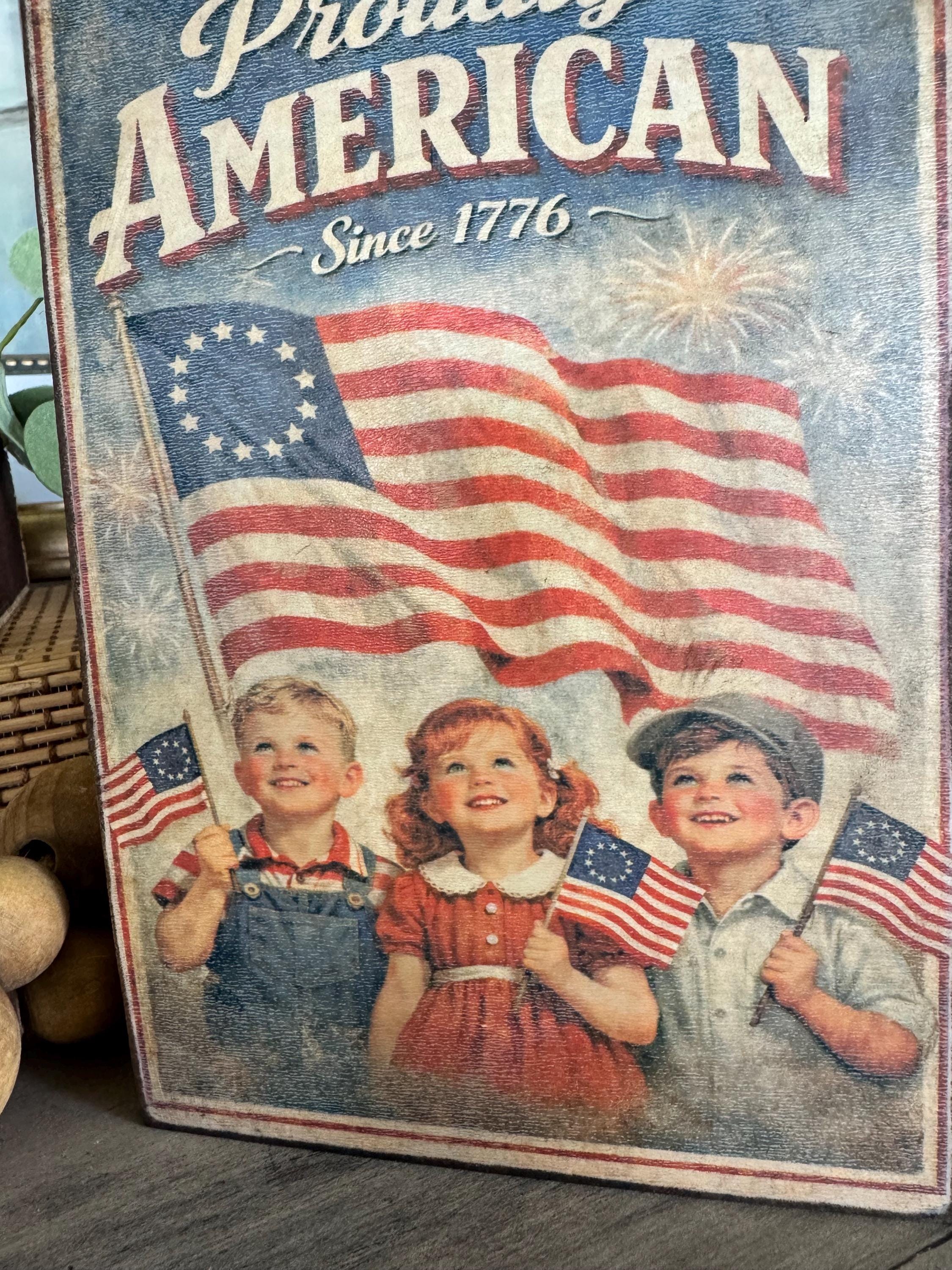 Vintage Inspired Retro Americana Decor Sign | Tiered Tray Decor | Mini ...