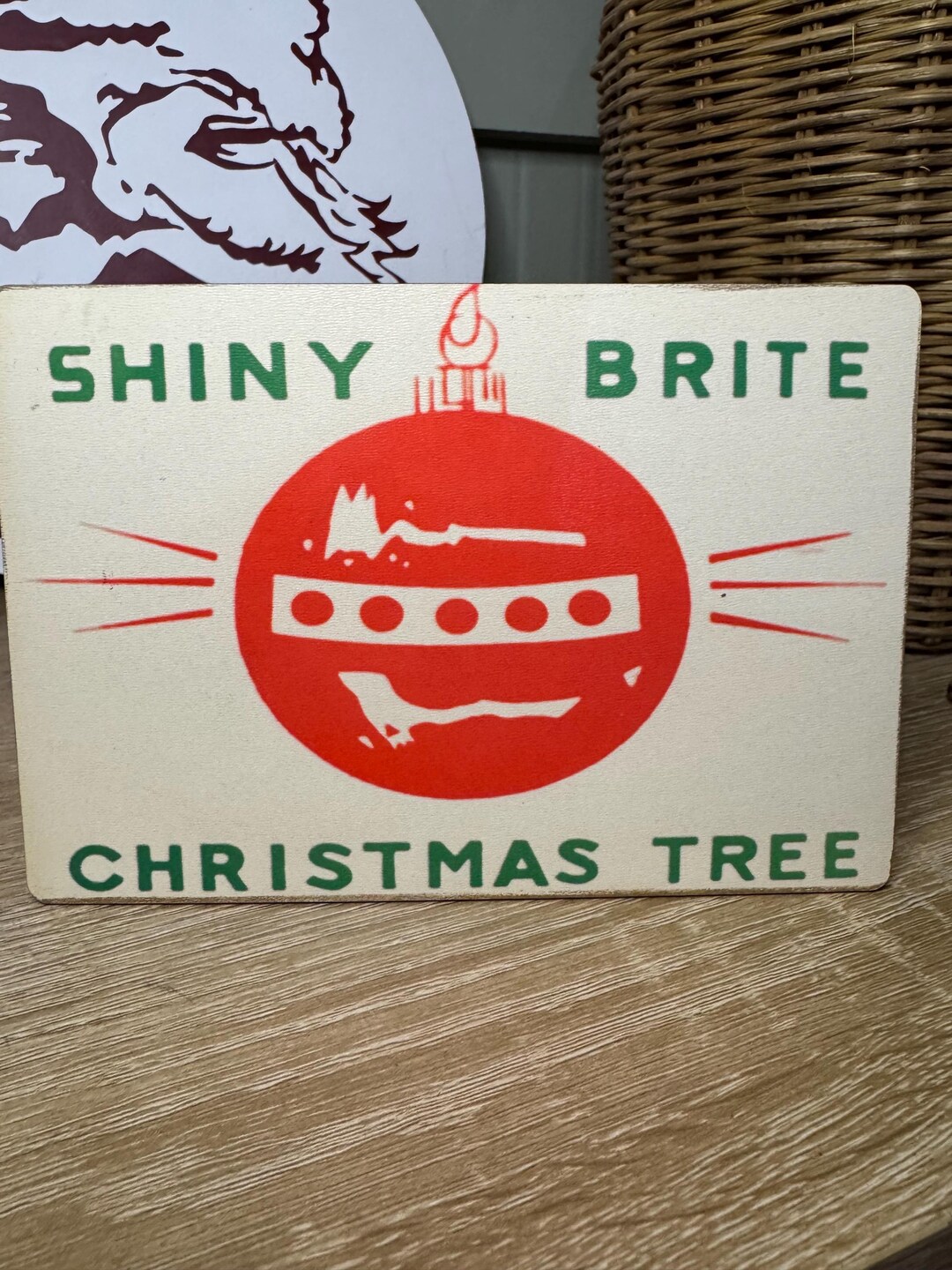 Vintage Inspired Christmas Shiny Brite Sign Santa Farmhouse Rustic ...