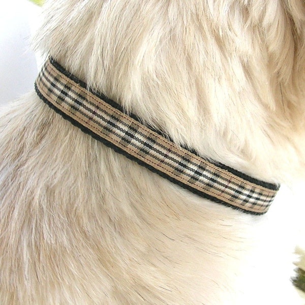 Burberry plaid dog or cat collar