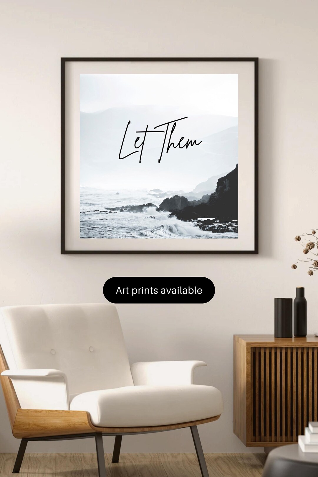 Let Them - Minimalist Inspirational Wall Art, Motivational Quote Print ...