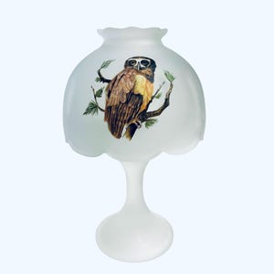 Vintage Westmoreland Satin Glass Fairy Lamp - Owl Fairy Lamp Lover