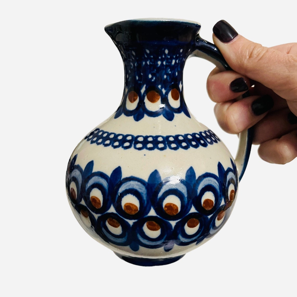 Small Pottery Pitcher With Handlehand Made Potteryhand Etsy