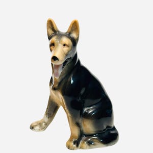 Vintage Ucagco German Shepherd Figurine - Ceramic Dog Statue