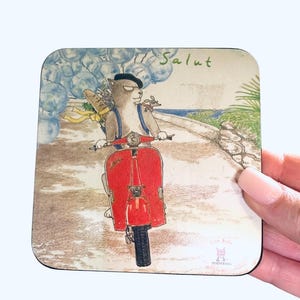 Vespa Scooter Coaster - Novelty Drink Coaster With Fun Design, Perfect For Gifts Or Home Decor - View #6