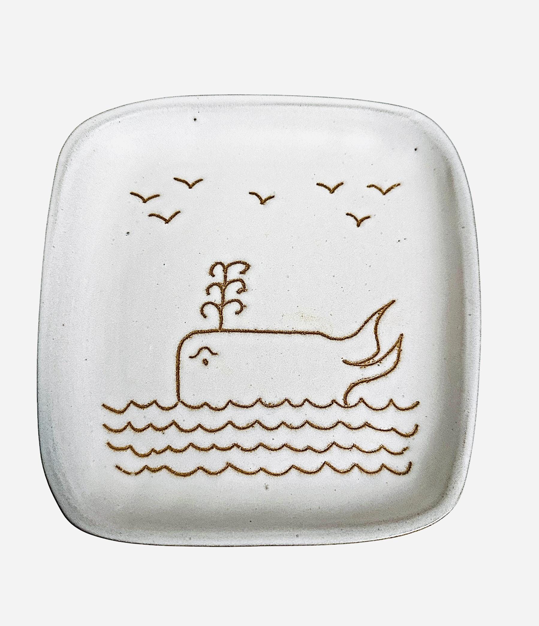 Vintage Gordon Martz Studio Pottery Whale Dish - Marshall Studios Whale Trinket Dish - Beach Decor - Whale Lover Gift - Nautical Gift