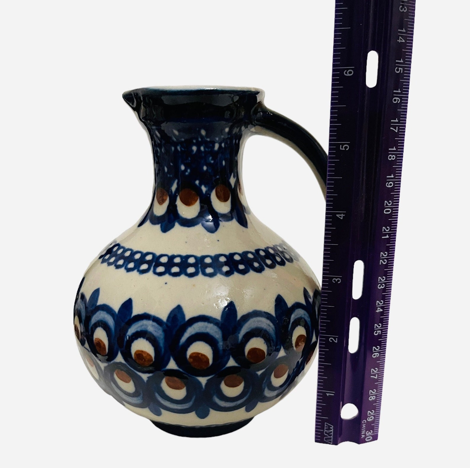 Small Pottery Pitcher With Handlehand Made Potteryhand Etsy