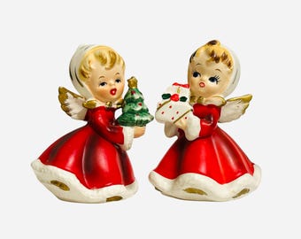 Vintage NAPCO Angel Christmas Figurine 1950 MCM Retro Kitsch