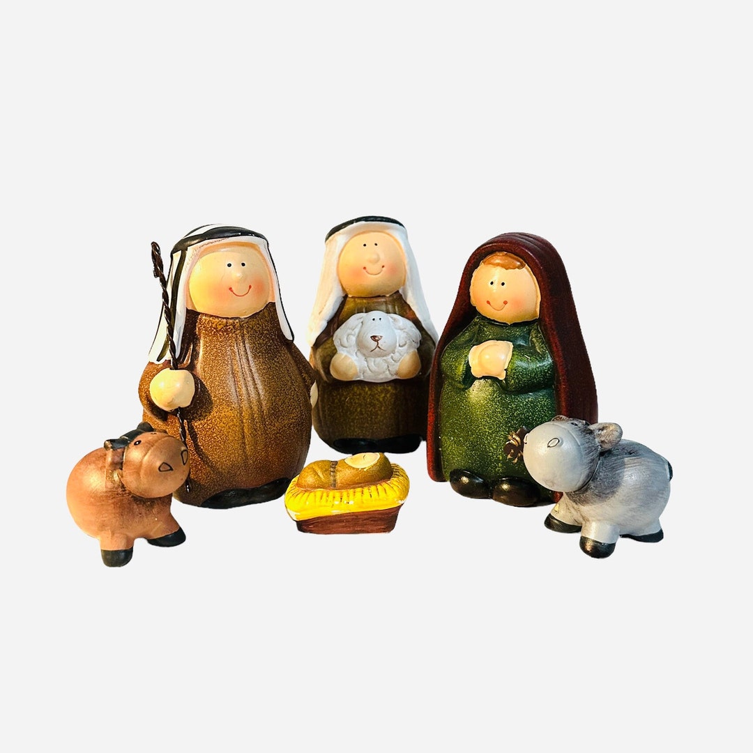 Beautiful Vintage Nativity Setceramic Nativity Sethand Etsy