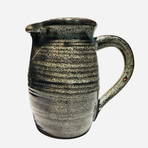 Lovely Vintage Signed Ceramic Pitcher Vase Jug - Brown and Gray Pottery Vase - Rustic Pitcher - Cottage Core Decor - Studio Pottery